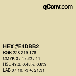 颜色代码: HEX #E4DBB2 | qconv.com