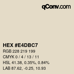 Color code: HEX #E4DBC7 | qconv.com