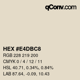 カラーコード: HEX #E4DBC8 | qconv.com
