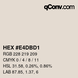 Color code: HEX #E4DBD1 | qconv.com