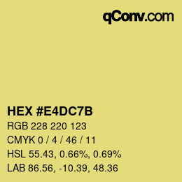 Color code: HEX #E4DC7B | qconv.com