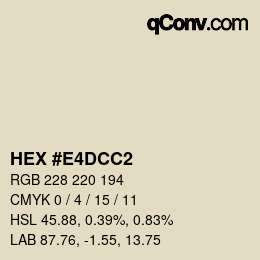 Color code: HEX #E4DCC2 | qconv.com