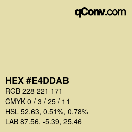 カラーコード: HEX #E4DDAB | qconv.com