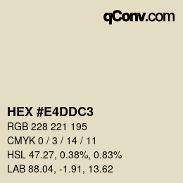カラーコード: HEX #E4DDC3 | qconv.com