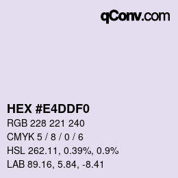 カラーコード: HEX #E4DDF0 | qconv.com