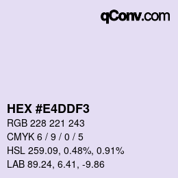 カラーコード: HEX #E4DDF3 | qconv.com