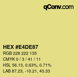 颜色代码: HEX #E4DE87 | qconv.com