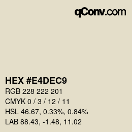 Color code: HEX #E4DEC9 | qconv.com