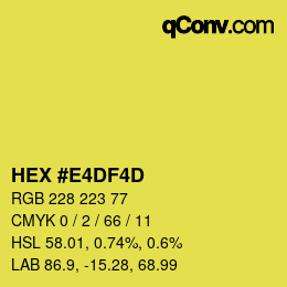 カラーコード: HEX #E4DF4D | qconv.com
