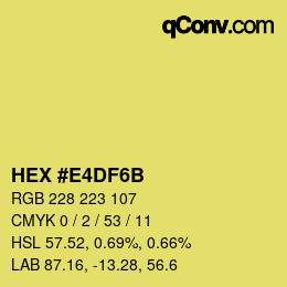 Farbcode: HEX #E4DF6B | qconv.com