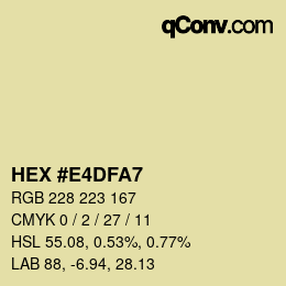 Color code: HEX #E4DFA7 | qconv.com