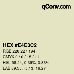 Color code: HEX #E4E3C2 | qconv.com