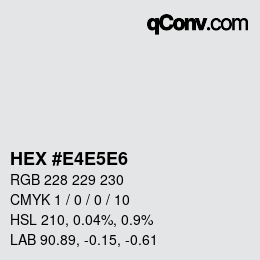 Code couleur: HEX #E4E5E6 | qconv.com