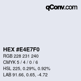 Color code: HEX #E4E7F0 | qconv.com