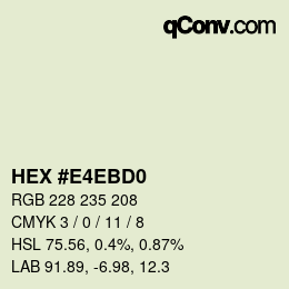 Farbcode: HEX #E4EBD0 | qconv.com