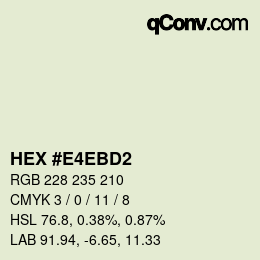 Farbcode: HEX #E4EBD2 | qconv.com