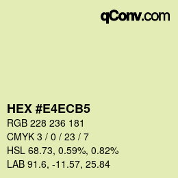 Color code: HEX #E4ECB5 | qconv.com