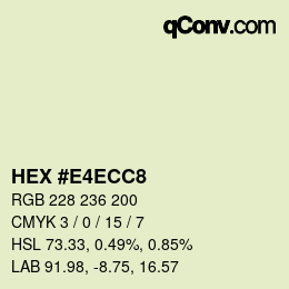 カラーコード: HEX #E4ECC8 | qconv.com