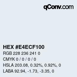 Color code: HEX #E4ECF100 | qconv.com