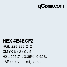 Color code: HEX #E4ECF2 | qconv.com