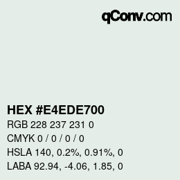 颜色代码: HEX #E4EDE700 | qconv.com