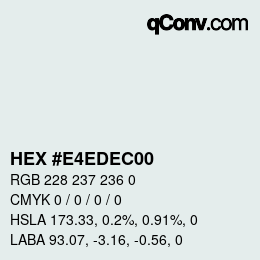 颜色代码: HEX #E4EDEC00 | qconv.com