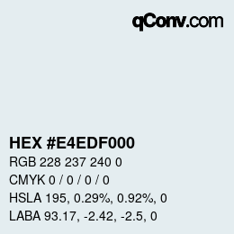 カラーコード: HEX #E4EDF000 | qconv.com
