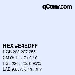 カラーコード: HEX #E4EDFF | qconv.com