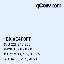 Color code: HEX #E4F0FF | qconv.com