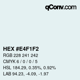 颜色代码: HEX #E4F1F2 | qconv.com