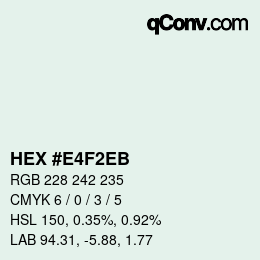 Color code: HEX #E4F2EB | qconv.com