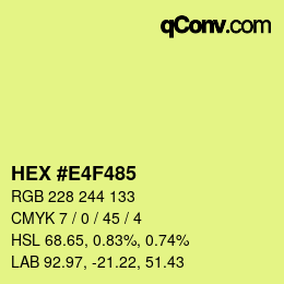 Farbcode: HEX #E4F485 | qconv.com