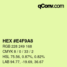 Color code: HEX #E4F9A8 | qconv.com