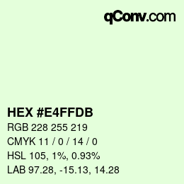 Color code: HEX #E4FFDB | qconv.com