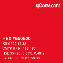 Color code: HEX #E50E20 | qconv.com