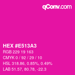 Color code: HEX #E513A3 | qconv.com