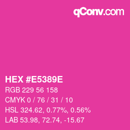 Color code: HEX #E5389E | qconv.com