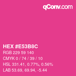 Color code: HEX #E53B8C | qconv.com