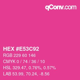Color code: HEX #E53C92 | qconv.com