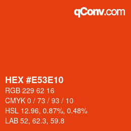 Código de color: HEX #E53E10 | qconv.com