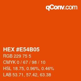 Color code: HEX #E54B05 | qconv.com