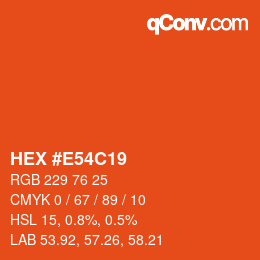 Color code: HEX #E54C19 | qconv.com