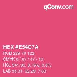Color code: HEX #E54C7A | qconv.com