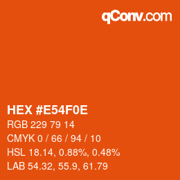 Color code: HEX #E54F0E | qconv.com