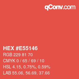Color code: HEX #E55146 | qconv.com