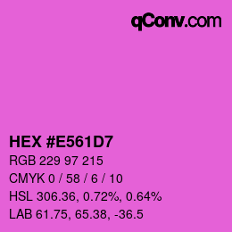 Color code: HEX #E561D7 | qconv.com
