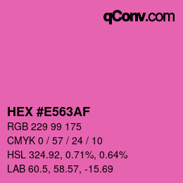 Color code: HEX #E563AF | qconv.com