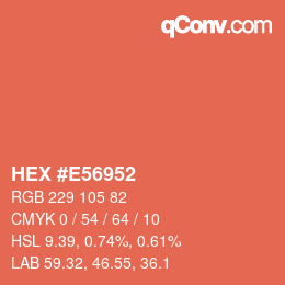 Color code: HEX #E56952 | qconv.com
