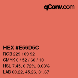 Color code: HEX #E56D5C | qconv.com