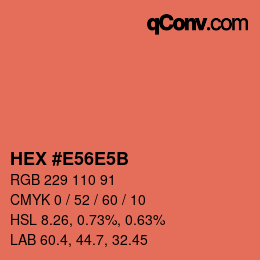 Color code: HEX #E56E5B | qconv.com